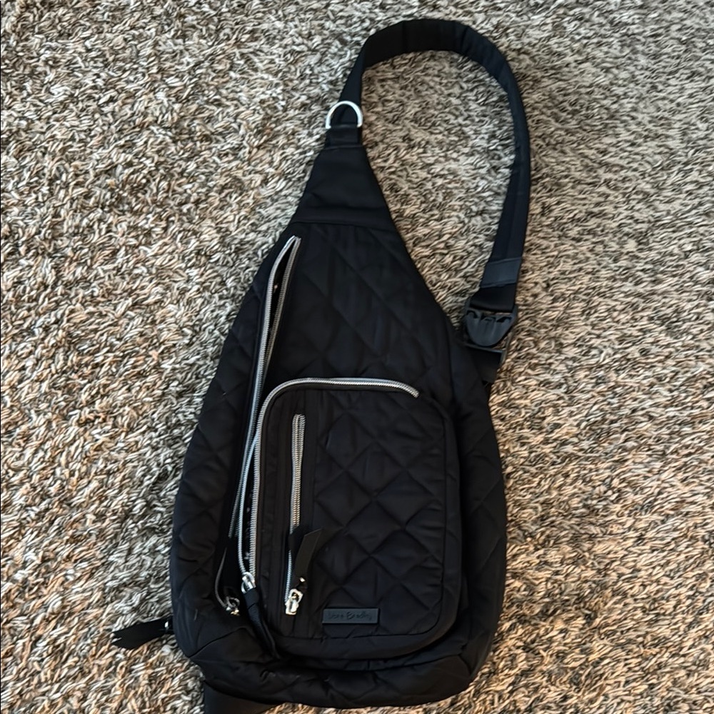 Black Quilted Sling Bag